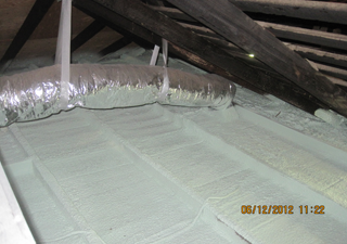 complete close cell foam attic floor air barrier